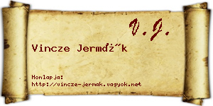 Vincze Jermák névjegykártya